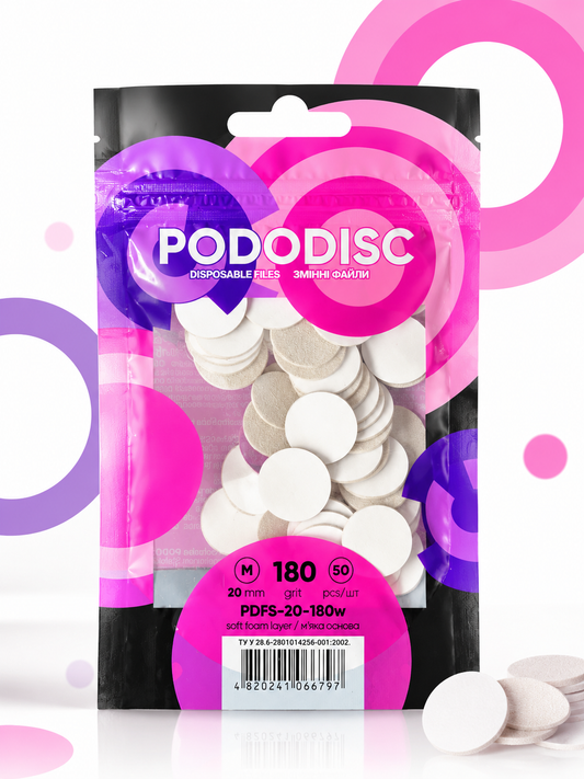 Discos de Repuesto PODODISC STALEKS PRO M 20 mm con Base de Espuma – Grano  180 | 50 pzas.