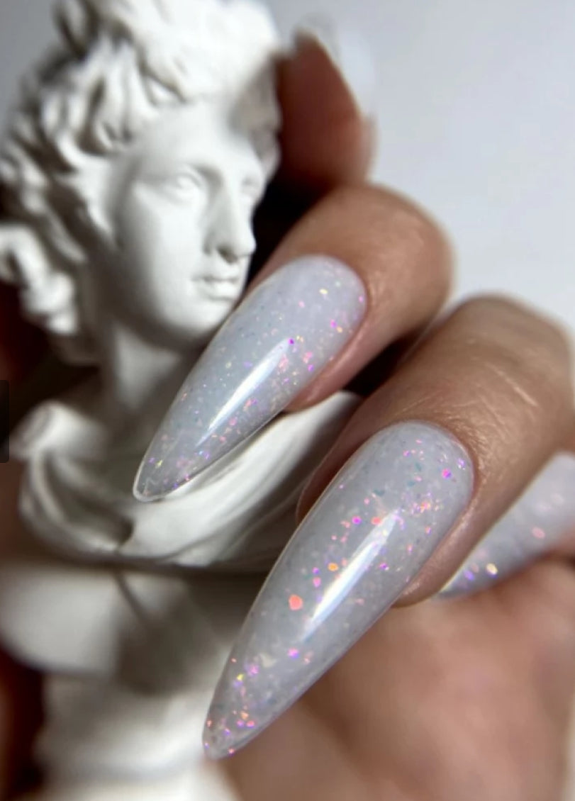 DARK BASE  POTAL 25, BLANCO LECHOSO TRASLÚCIDO CON FOIL ÓPALO MULTICOLOR, 15 ML