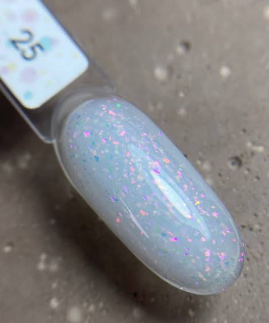 DARK BASE  POTAL 25, BLANCO LECHOSO TRASLÚCIDO CON FOIL ÓPALO MULTICOLOR, 15 ML